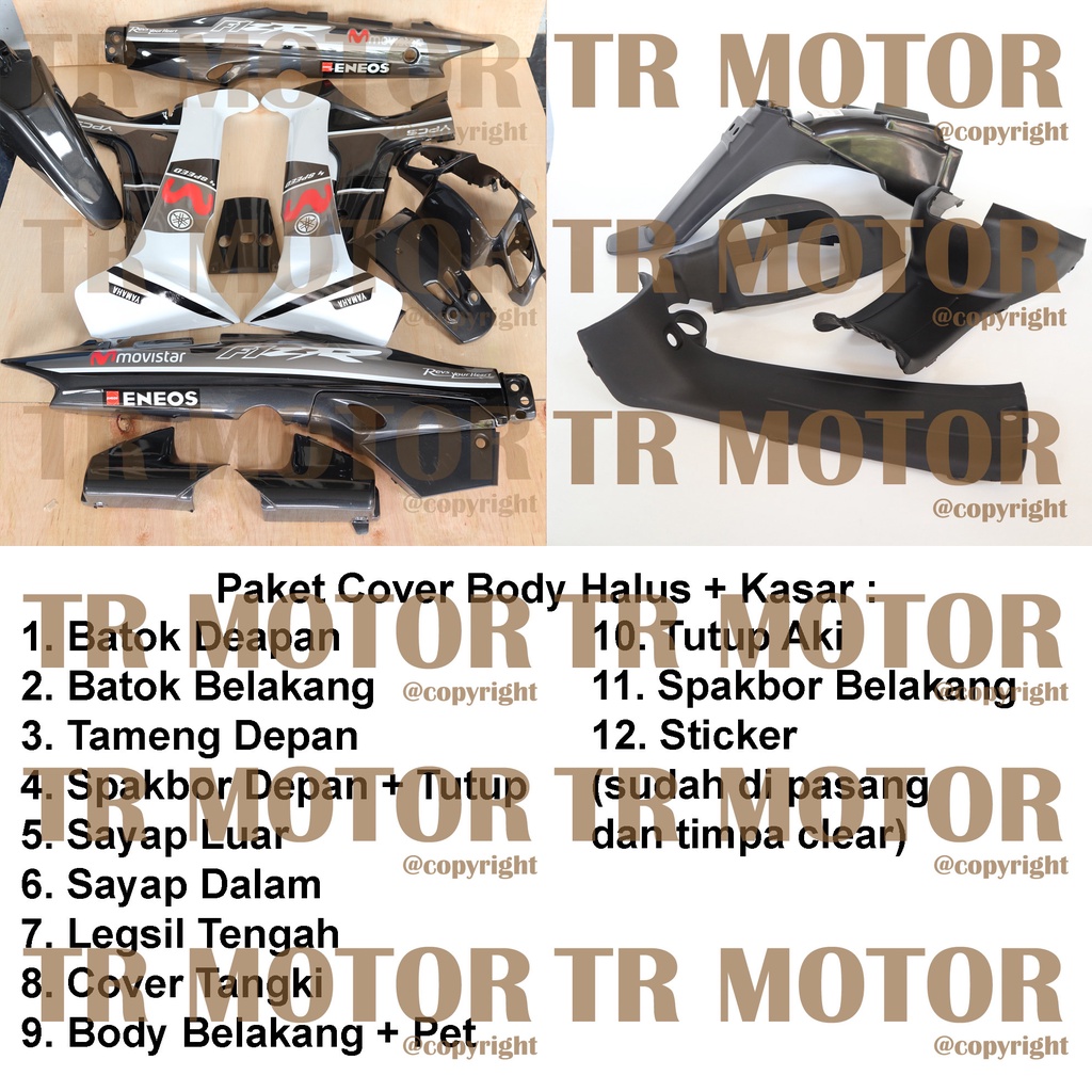 Cover Body Fizr F1zr Movistar Abu Abu Putih  Full Set Halus Cover Bodi Yamaha Fiz r