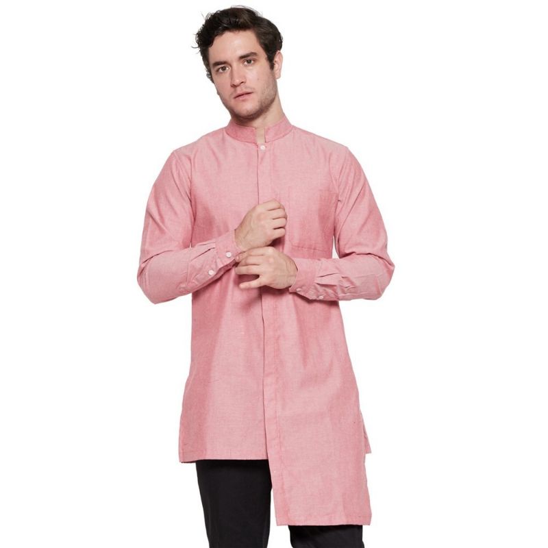 Gamis Baju Koko Muslim Pink Salem