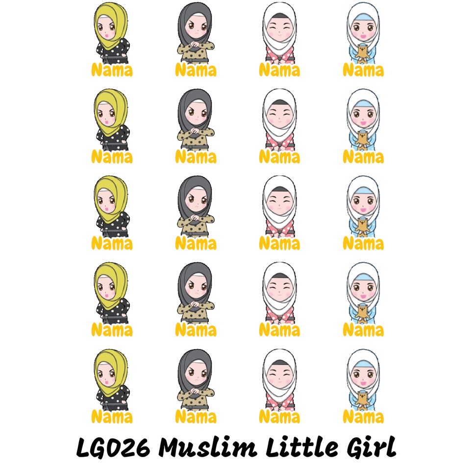 

Sticker Nama Cutting Label Waterproof Tahan Air Little Girl 26 (LG026)