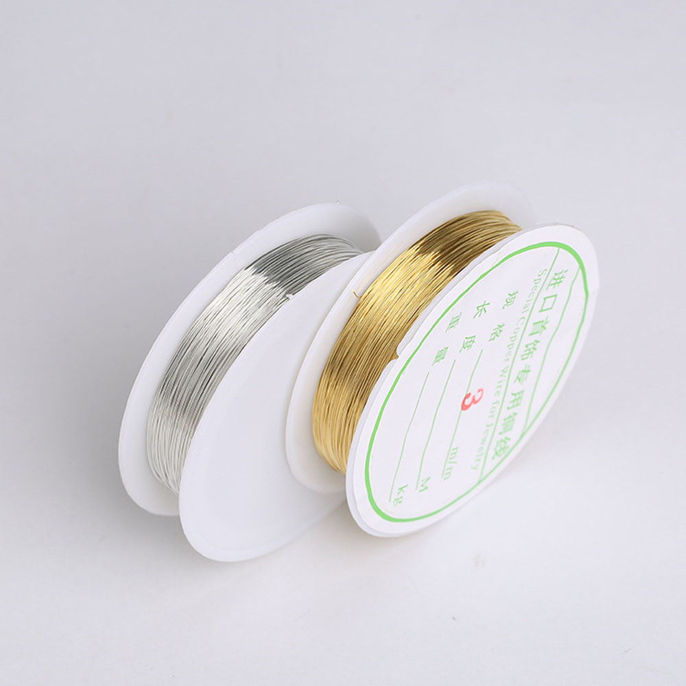 1 Rol Kawat Tembaga 0.2 / 0.25 / 0.3 / 0.4 / 0.5 / 0.6 / 0.8 1mm Untuk Membuat Perhiasan Kalung Handmade DIY