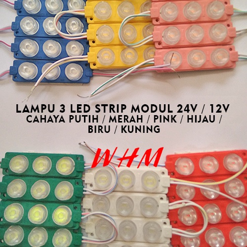 LAMPU LED MODUL 1PCS 3 MATA BESAR DC 12V / 24V VARIASI LAMPU MOBIL MOTOR MODULE