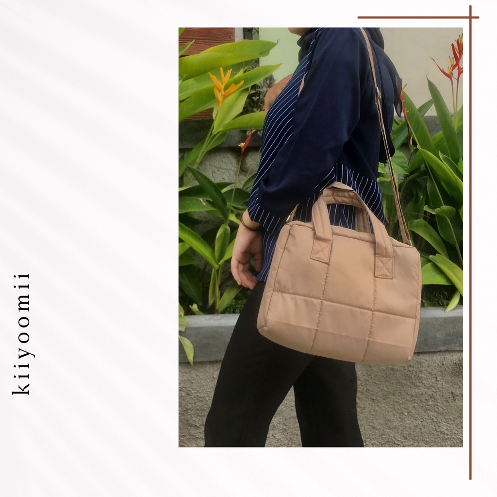 Slingbag Puffy Quilting bag tas  kekinian tas slempang wanita tebal waterproof quilt resleting || kiiyoomii ||