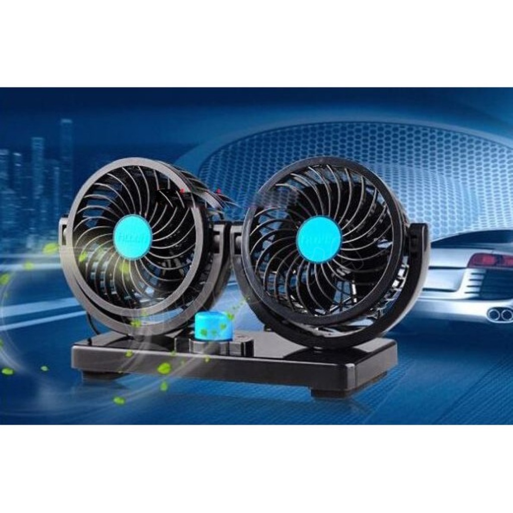 KIPAS ANGIN MOBIL DI LIGHTER 12V COLOK ROKOK FAN DOUBLE BLOWER