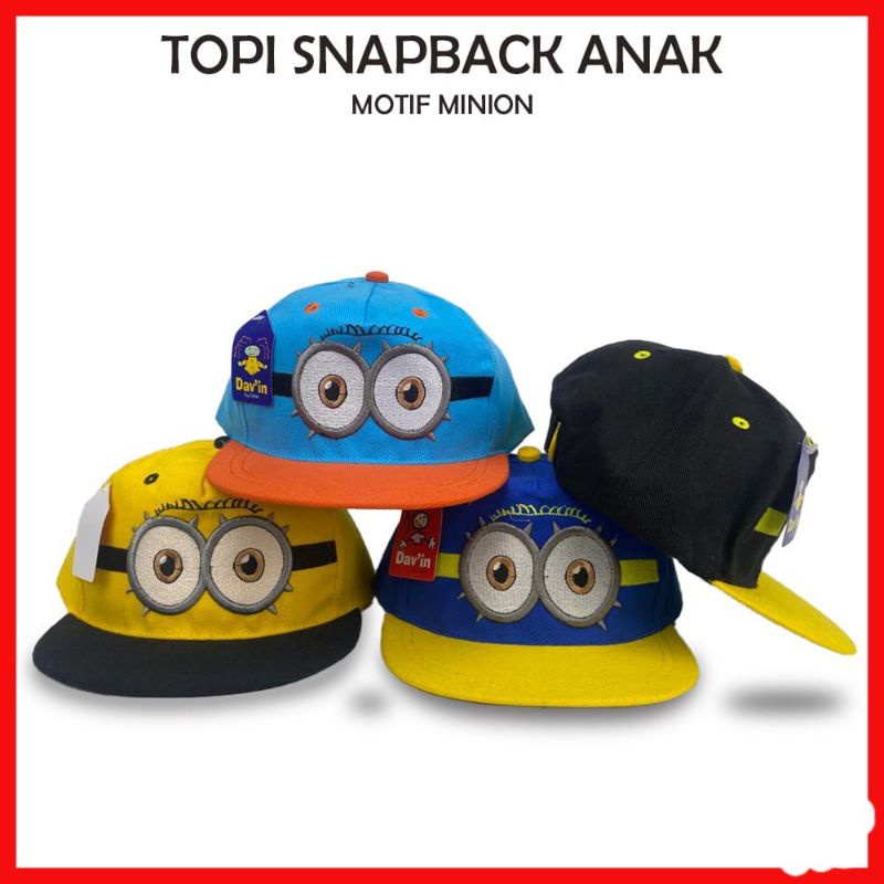 Topi Snapback Anak bordir Minion/Topi Anak snapback