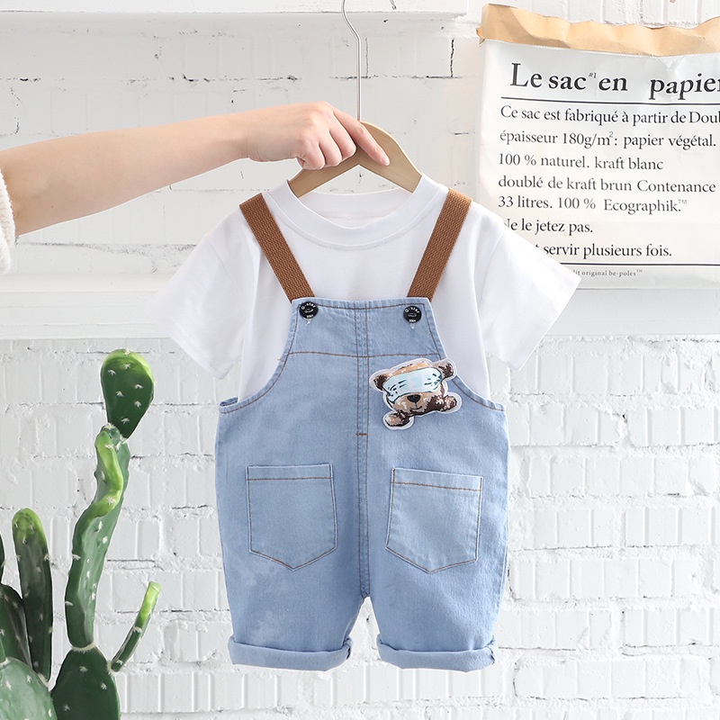 Overall Set OLLIE 2in1 Baju Jumpsuit Anak Laki Laki 1 - 5 tahun Korean Style Import