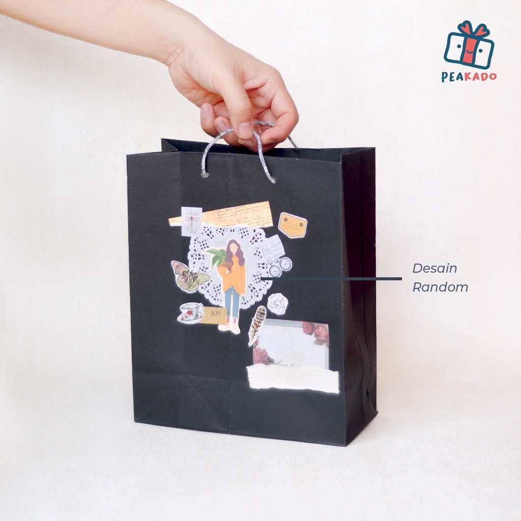 Paper Bag Kado Ulang Tahun Bridesmaid Tas Hampers Kertas Motif Aesthetic Souvenir Pernikahan