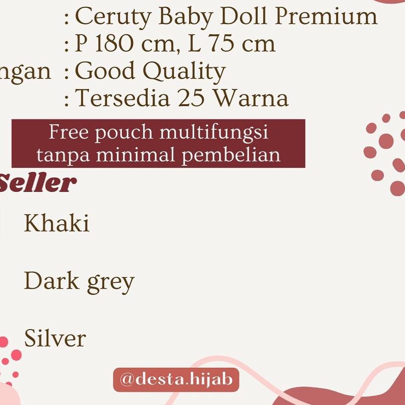 ✵ kerudung jilbab / hijab PASHMINA INNER 2in1 bahan ceruty babydoll premium dengan daleman ciput ber