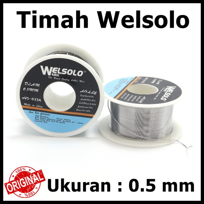 Original Timah Gulung Welsolo Djam 0.5 mm Tin solder