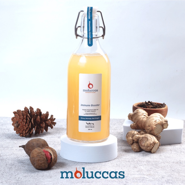 

Moluccas Minuman Herbal/Kekebalan Tubuh/Antioksidan/pala/Sereh/pencegah anosmia/penangkal virus