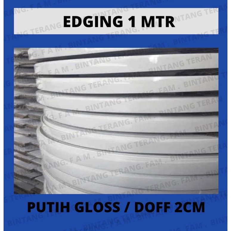 

1 mtr Edging hpl edging pvc TACO putih lebar 2cm (20mm)