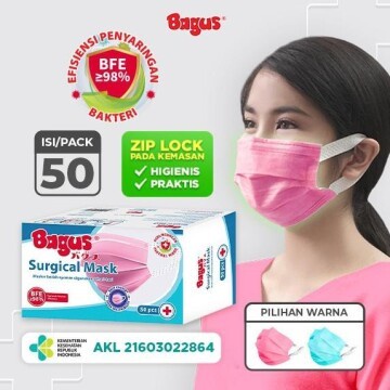 

Bagus Surgical Mask Box isi 50 - Pink
