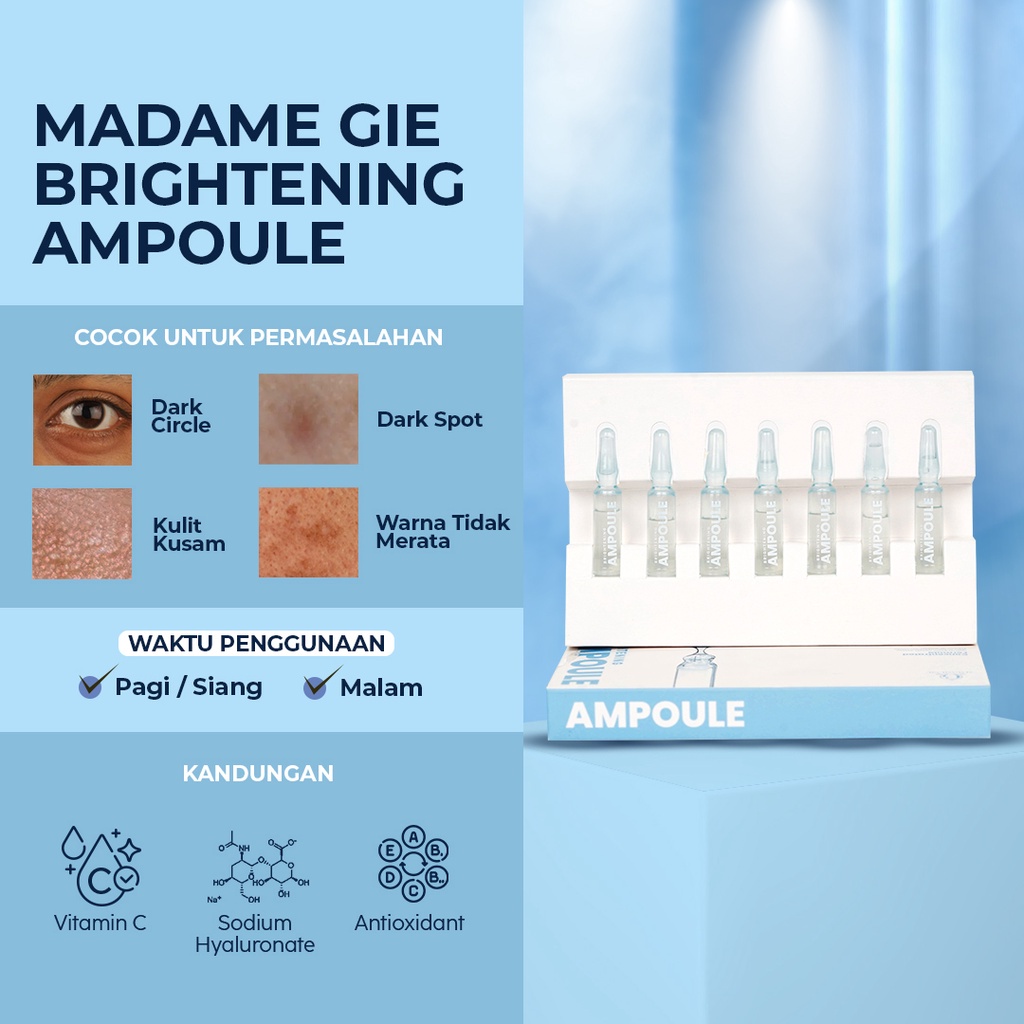 LIZBEAUTY - Madame Gie Brightening Ampoule Serum 5% Vit C - 5X Moisturizing Agent Moisturizer Cream Hydrating Lightening