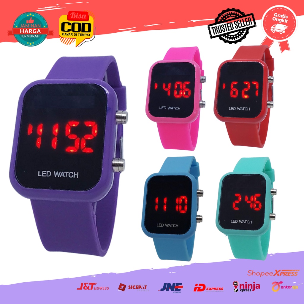 [COD] Jam Tangan Fashion Digital LED Remaja Wanita ABG Merk Puppies Branded Rubber Terbaru