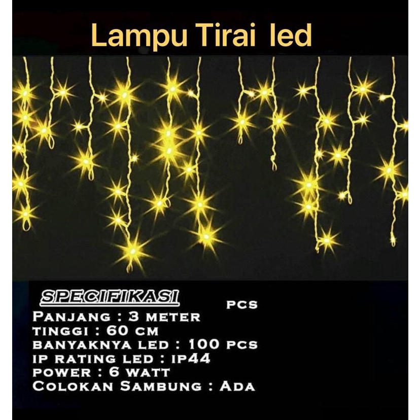 Lampu Hias Natal Tirai T201 LAMPU TIRAI / LAMPU NATAL / LAMPU TUMBLER / LAMPU HIAS
