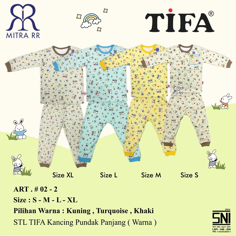 TIFA Setelan Baju Bayi Katun / Newborn S M L XL / Piyama Jumper Baju Tidur Anak Panjang Pendek