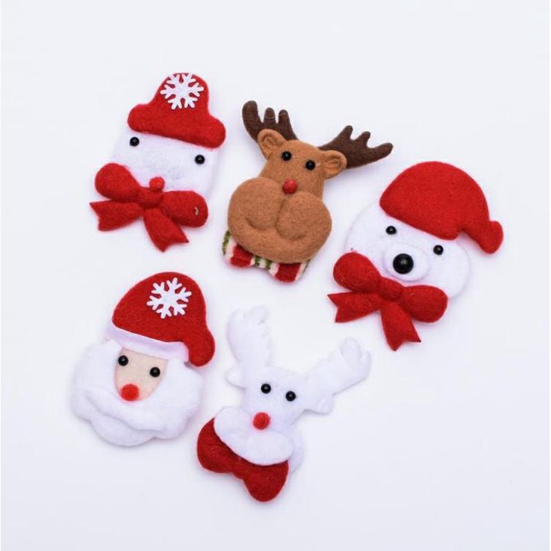 hokkiterus21 Pin bros led snowman rusa santa claus dekorasi natal nyala lampu christmas