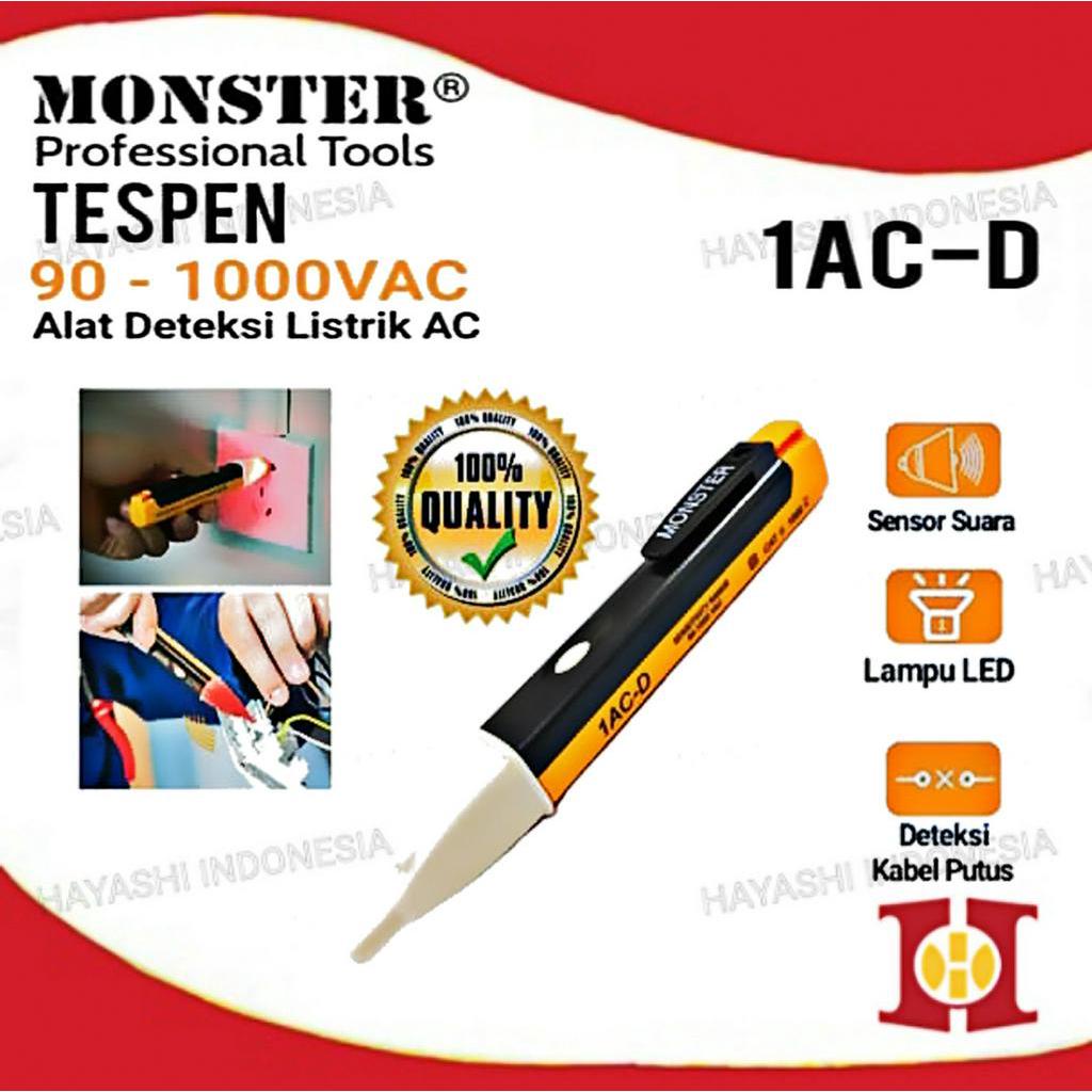 Tespen Bunyi AC Volt Tester Deteksi Kabel Putus Tanpa Sentuh 1AC D