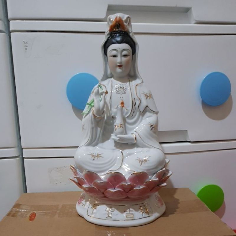 patung dewi kwan im keramik 12 inch