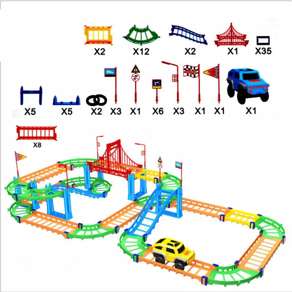 [JUALSEMUA18](Y-1)Mainan Mobil Elektrik Track Roller Coaster Warna-warni Bahan Plastik ABS  Ana