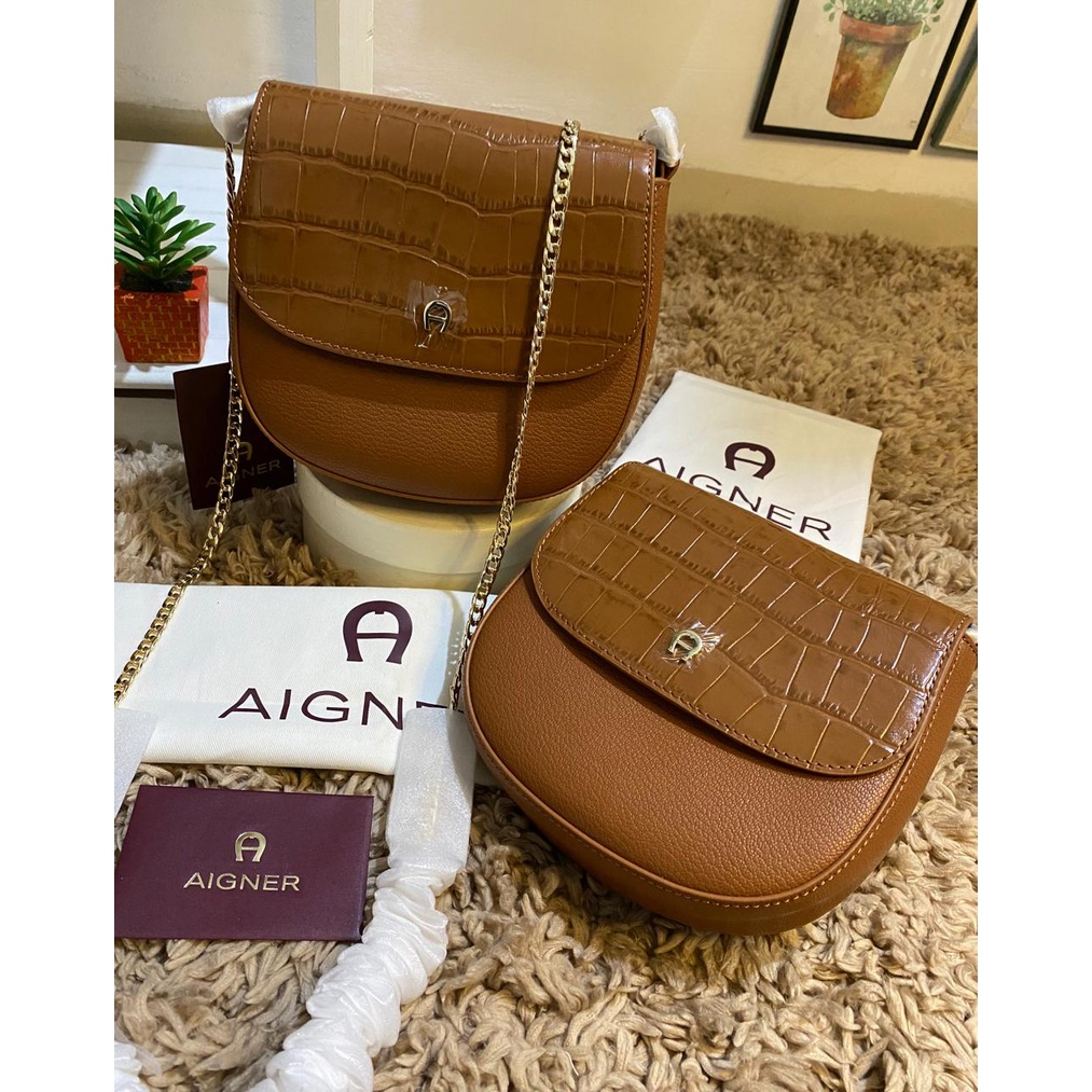 Tas Aigner Crossbody Bag 132263 50 0035 Cognac Commercial New Original