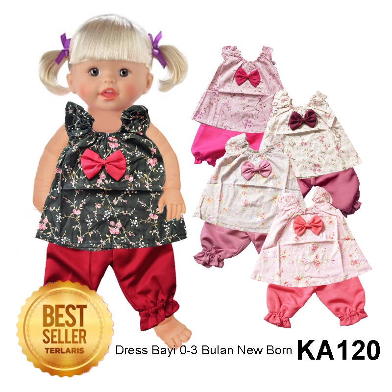 Setelan Bayi 0 3 Bulan Perempuan Newborn Bahan Katun Jepang Adem Import Lucu Baby Dress New Born KA120