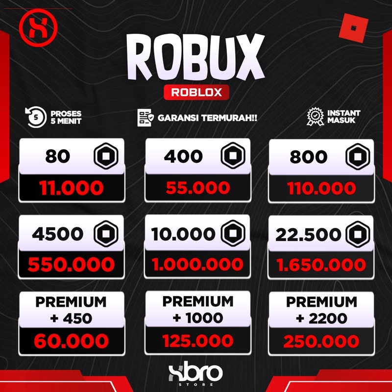 ROBUX GARANSI TERMURAH ROBLOX INSTANT 5 MENIT | Shopee Indonesia