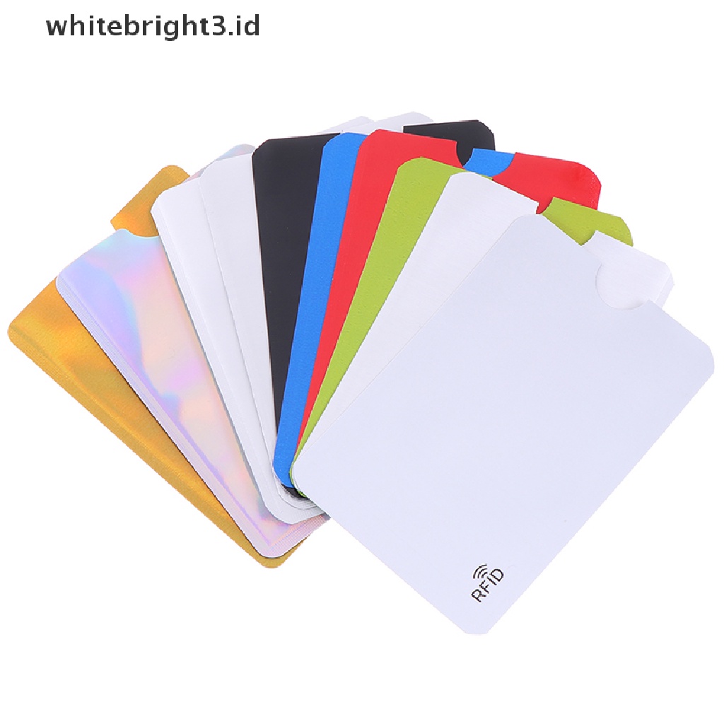 (whitebright3.ID) 10pcs Sleeve Pelindung Kartu Kredit / ID RFID Blocking Bahan Foil