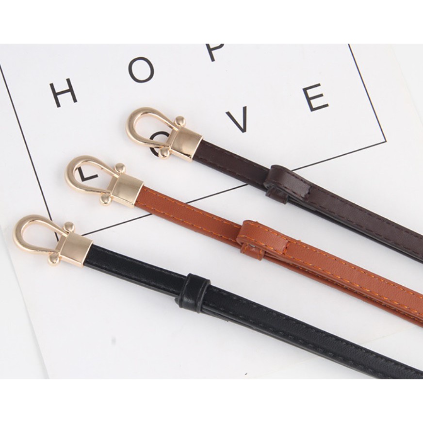 Ikat Ban Pinggang Adjustable Belt A126 Twin Omiga Korea Fashion Kulit Gasper Thin Kecil Tali Sabuk Wanita Cewek Anak Dewa