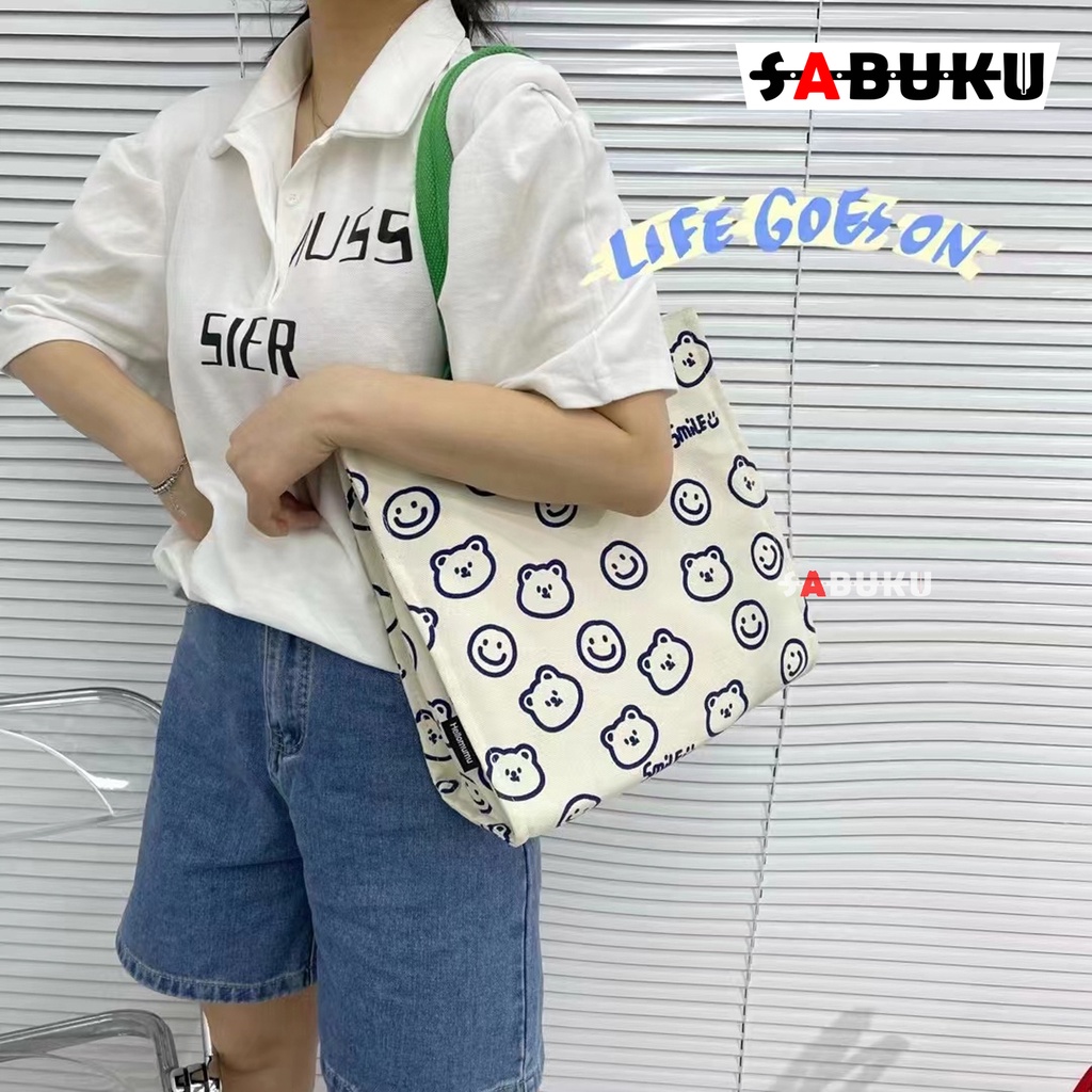 Tote Bag Tas Selempang Wanita Korea Sling Bag Perempuan Stylish Tas Wanita Tote Bag Aesthetic Resleting Totebag Kuliah Kekinian  -267