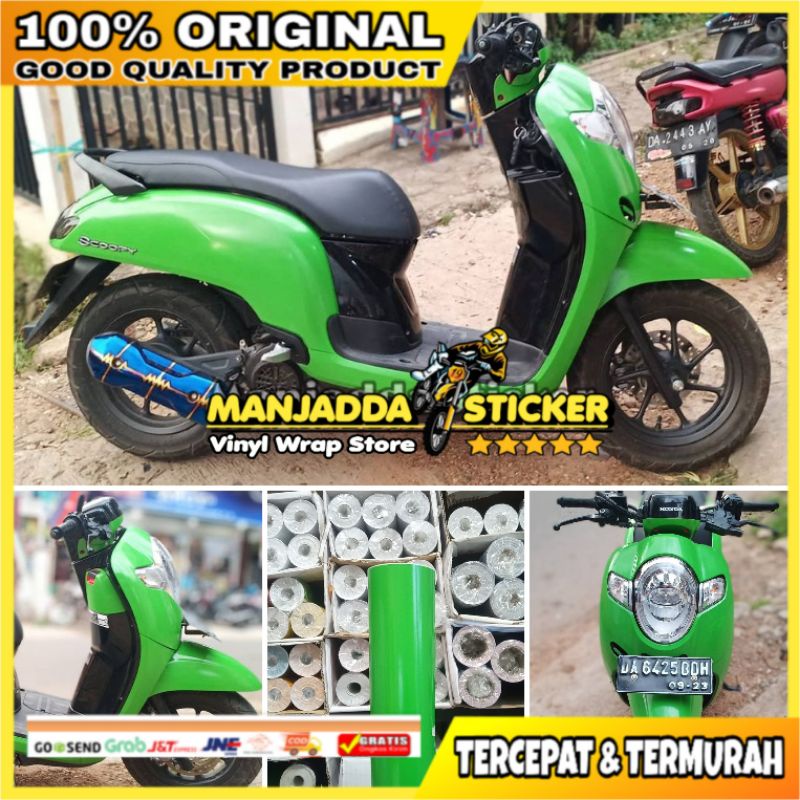 STIKER SKOTLET MOTOR WARNA HIJAU DAUN