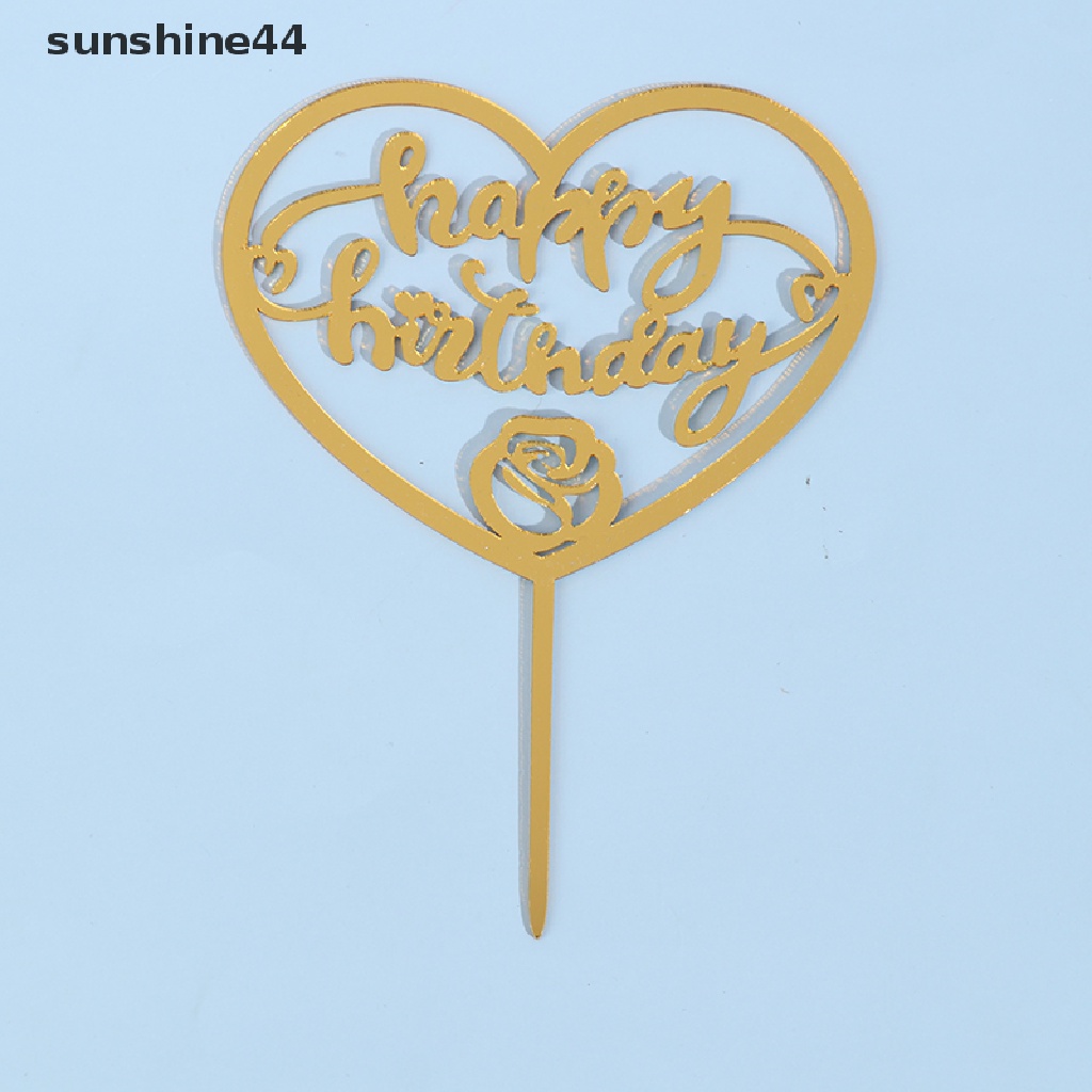 Sunshine Topper Kue Ulang Tahun Tulisan Happy Birthday Bahan Akrilik