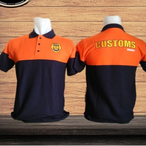 POLO BEA CUKAI CUSTOMS ORANGE BIRU NAVY - M