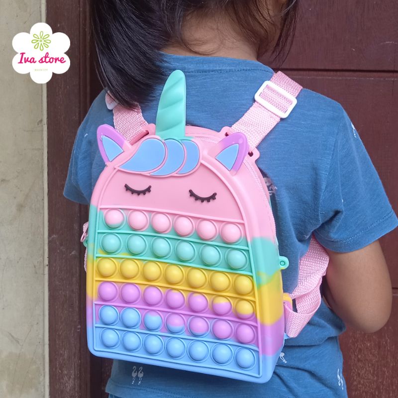 Tas Ransel Pop it Unicorn tas ransel anak paud Tk