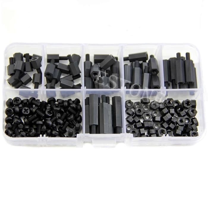 Set Stand-off Spacer Kit Nylon M3 180PCS