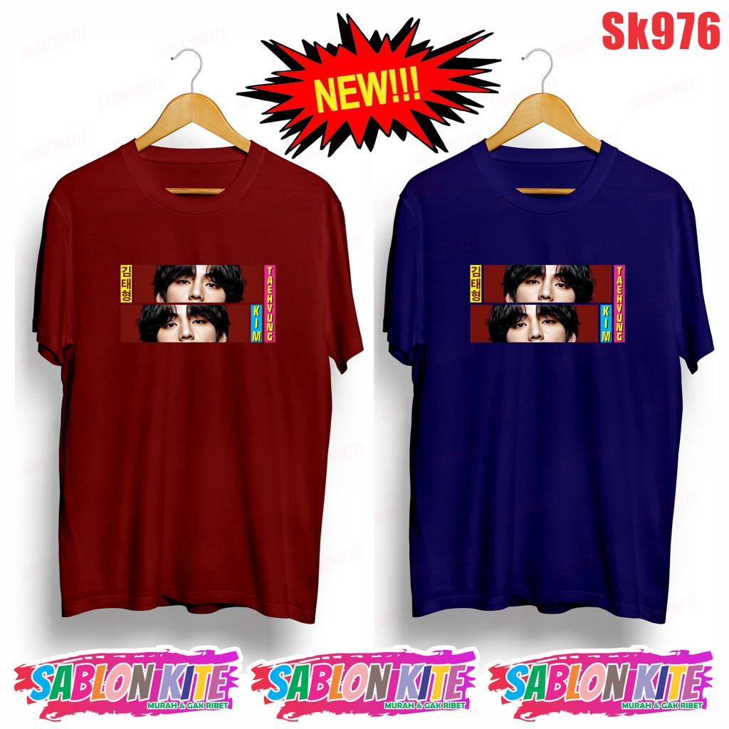 MURAH!!! KAOS KPOP MATA EYE KIM TAEHYUNG SK976 UNISEX COMBED 8 WARNA