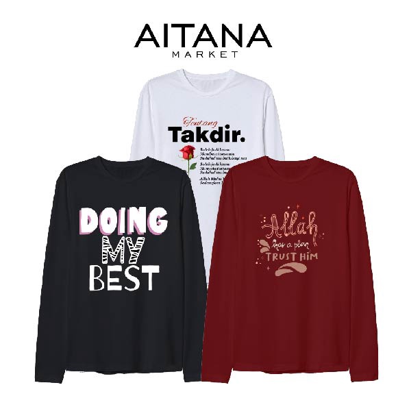 Baju Kaos Lengan Panjang Special Takdir Ready Bayi Anak Dewasa Bahan Katun Premium