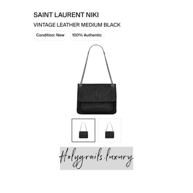 Saint Laurent Niki Vintage Leather Medium Black