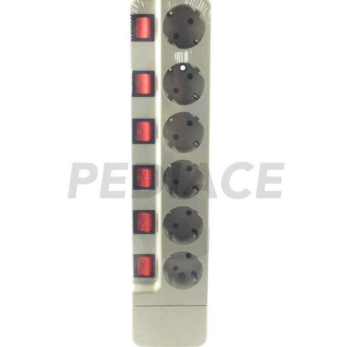 STOP KONTAK SAKLAR UTICON 6 LUBANG / Colokan Uticon 6 Lubang on/off ready shipping