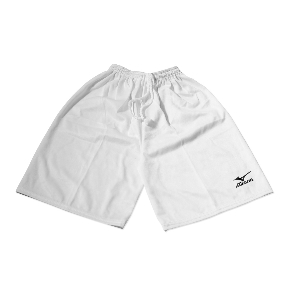 (1kg=7pcs) celana pendek polos pria/short pants men sport/celana olahraga santai polos hitam olahraga-PUTIH LOGO MIZUNO
