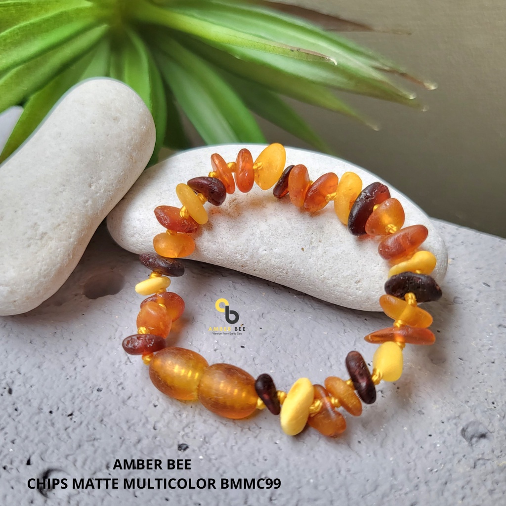 PROMO Gelang Amber Bayi Anak Balita Premium Matte Multicolor Chips BMMC99 By Amber Bee