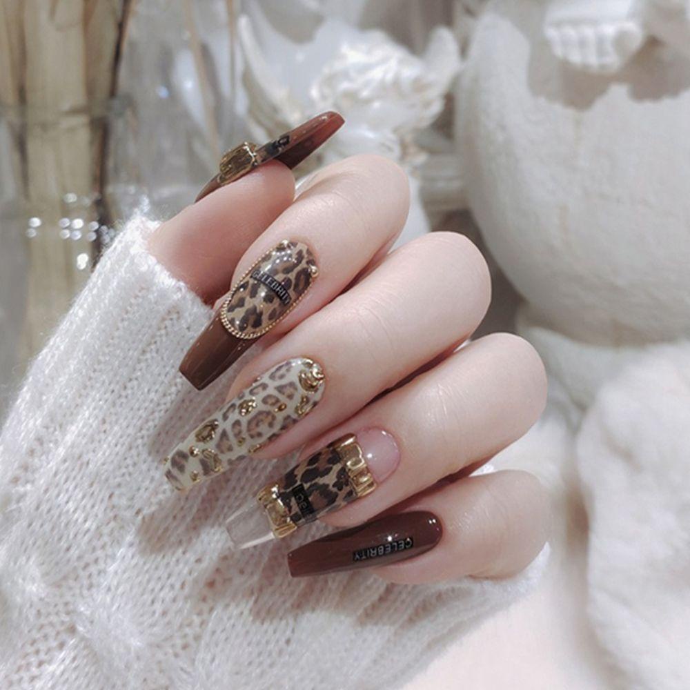 MXBEAUTY Stiker Kuku Leopard Singa DIY Bahan Kuku Hewan Stiker Perekat Ular Decals