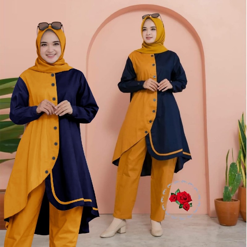 Set Verda Ld108 (Mustard) Pakaian Wanita Fashion