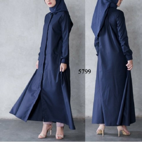 GAMIS POLARIS NAVY BAJU GAMIS MUSLIM WANITA DEWASA MODERN TERBARU