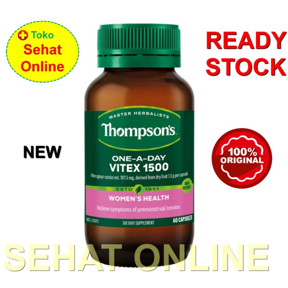 NEW High Potency Thompson Vitex 1500 mg One-A-Day 60 Kapsul