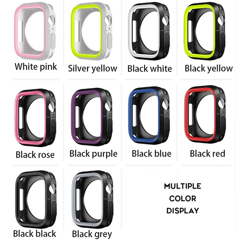 Case Untuk Untuk Apple Watch 41mm 45mm 44mm 40mm 38mm 42mm Silikon iWatch Series SE 7 6 5 4 3 Case iWatch Sports Case Dua Cases