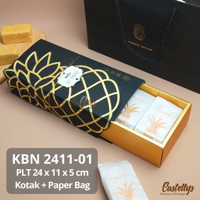 

Kotak Box + Paper Bag KBN 2411-01 Nanas Nastar Kue Kering Cookies dll
