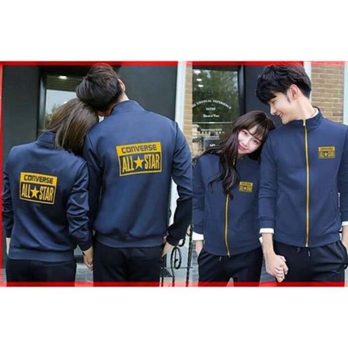 Jual Fashion Baju Couple   Jaket Couple Converse Biru Diskon