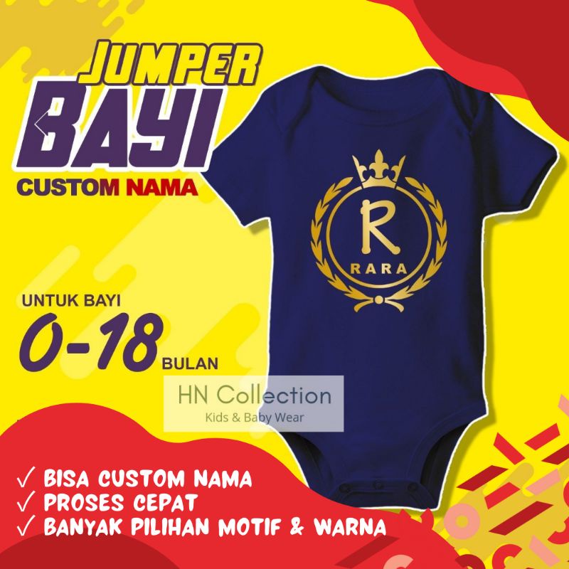 [HN-J11] Baju Bayi Lucu Custom Nama Jumper Bayi Unisex