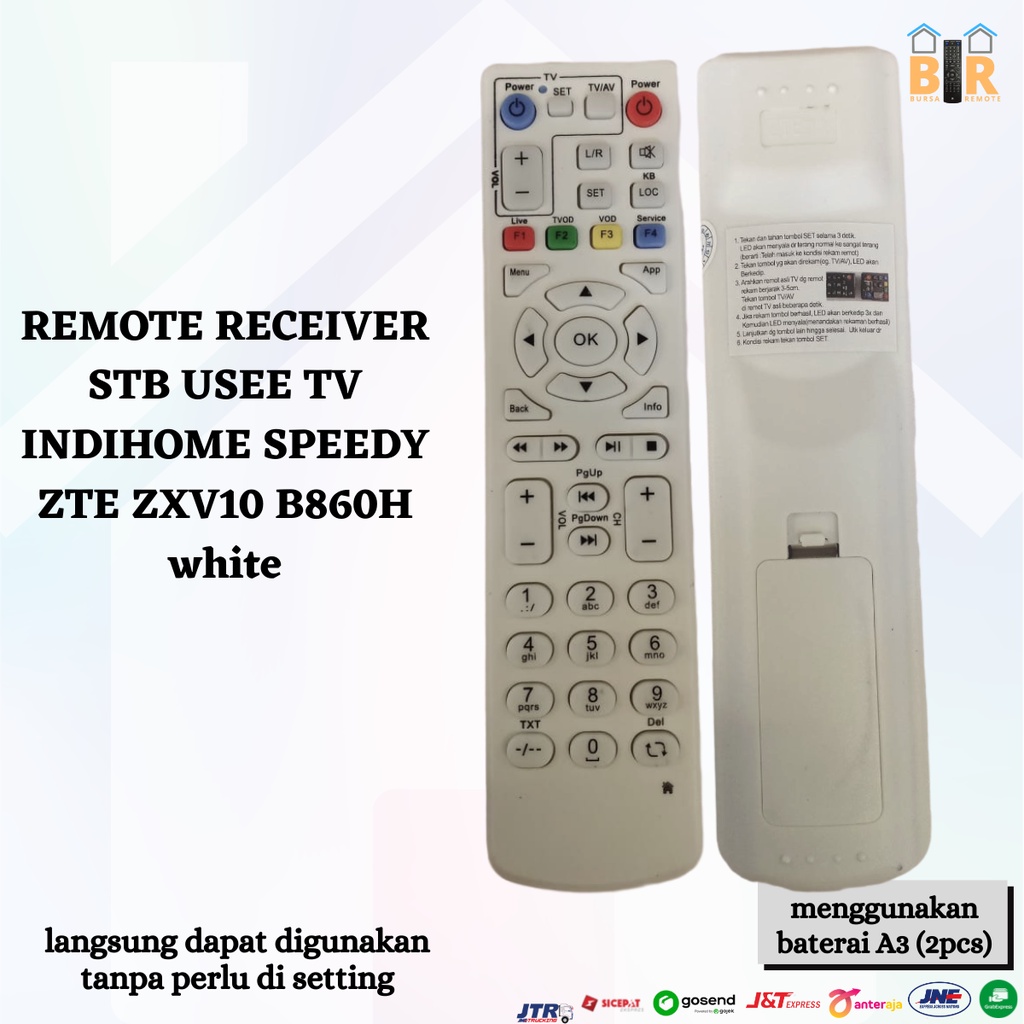 Remote Receiver STB Android TV BOX ZTE ZXV10 B860H B760H Indi MNC PLAY Speedy TV ZTE My republic v5 v4