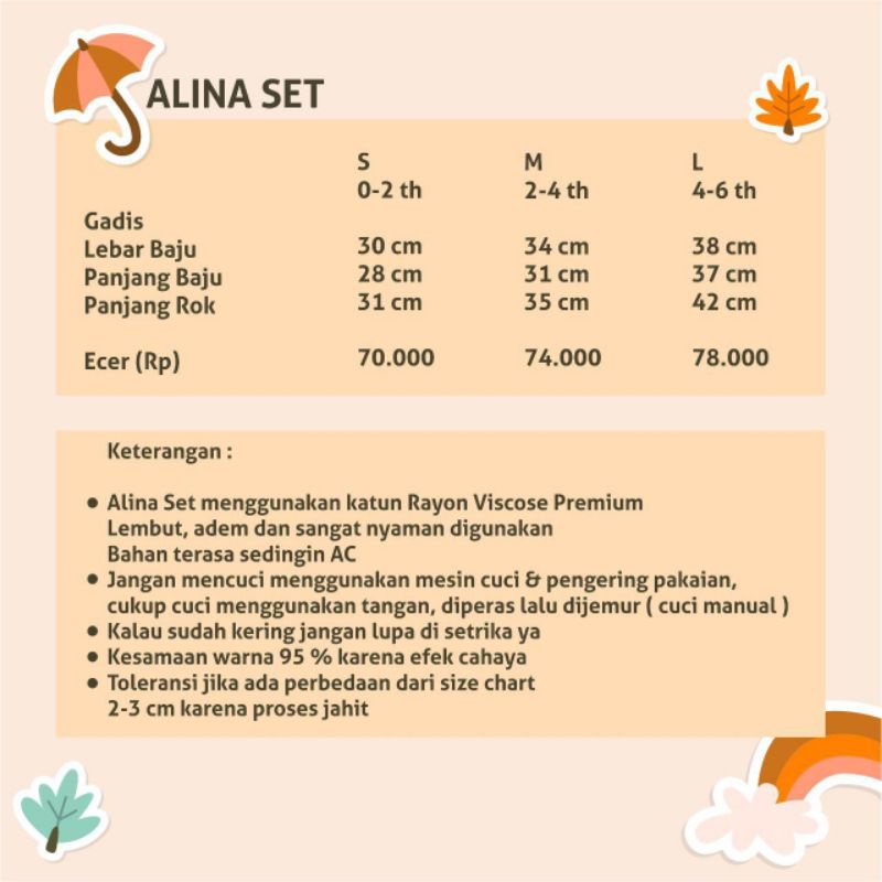 Afsheenastore Setelan Anak Alina Set By Little Aruma